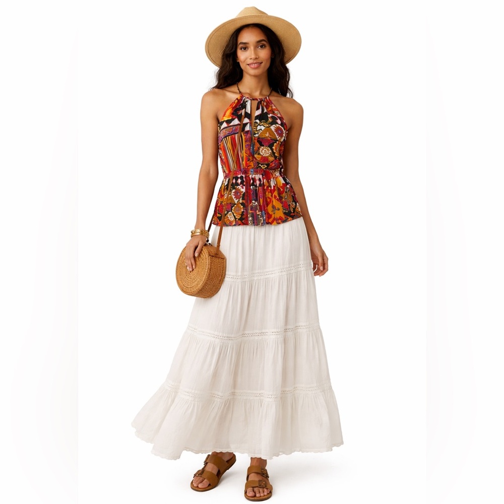 Christian Siriano  Multicolored peplum style Spaghetti strap style tank top NWT